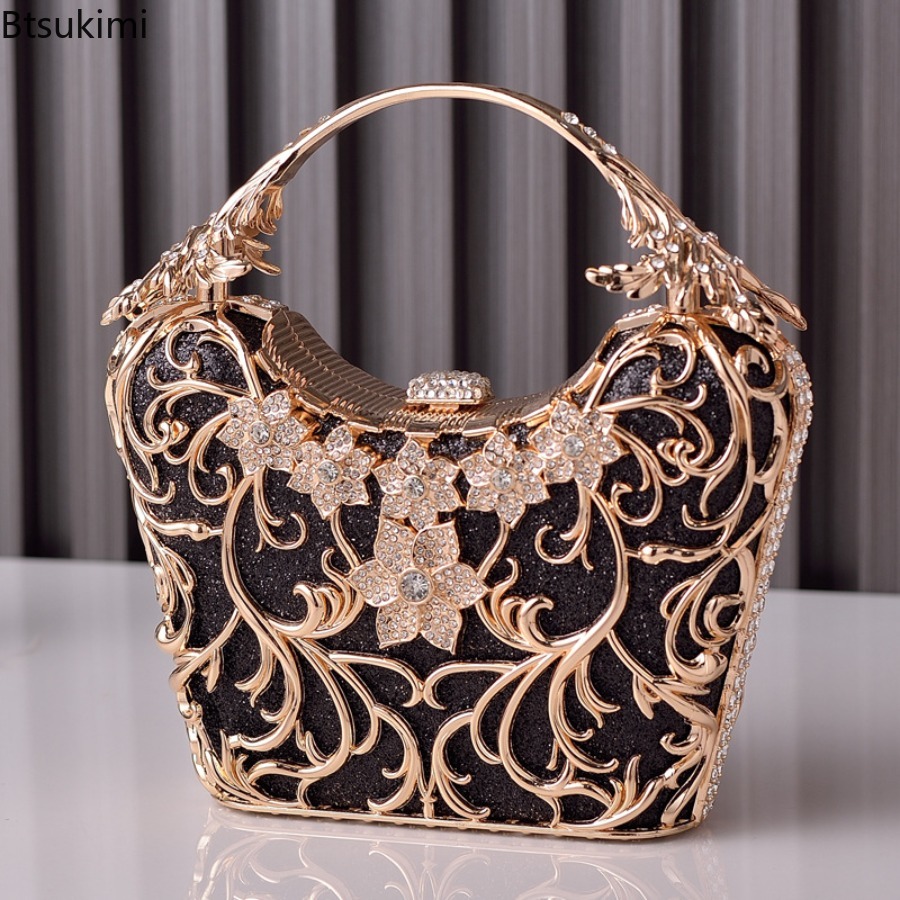 Women'S Evening Bags - Tas Malam Logam Berongga Tas Tangan