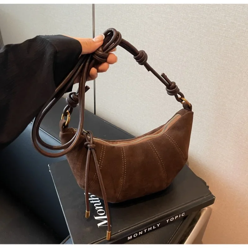 Women Bags Zara - Tas bahu 2024 bahan beludru, tas