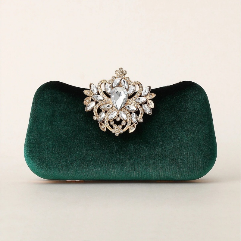 Tas Clutch Beludru Hijau Tua T - Women'S Evening Bags ulasan dan harga