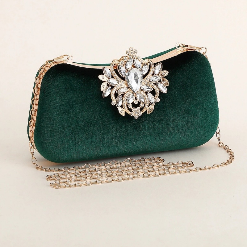 Tas Clutch Beludru Hijau Tua T - Women'S Evening Bags ulasan dan harga