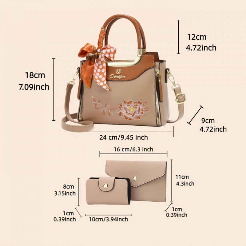 Set tas tangan bordir berkuali - Women Bags For Office ulasan dan harga