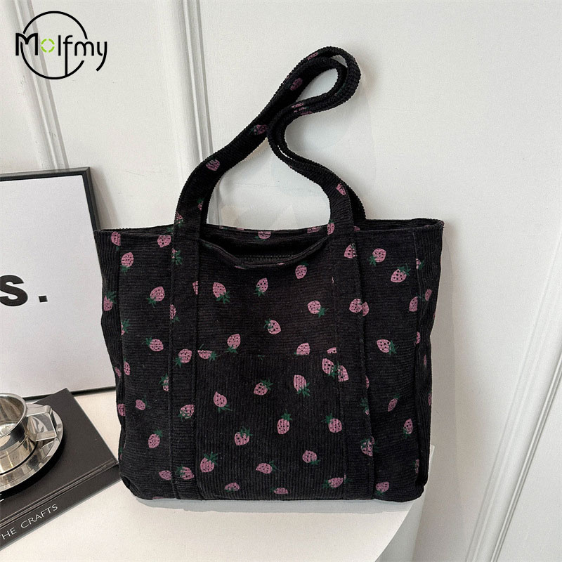Tas tangan Corduroy Strawberry - Women Bags Low Price ulasan dan harga