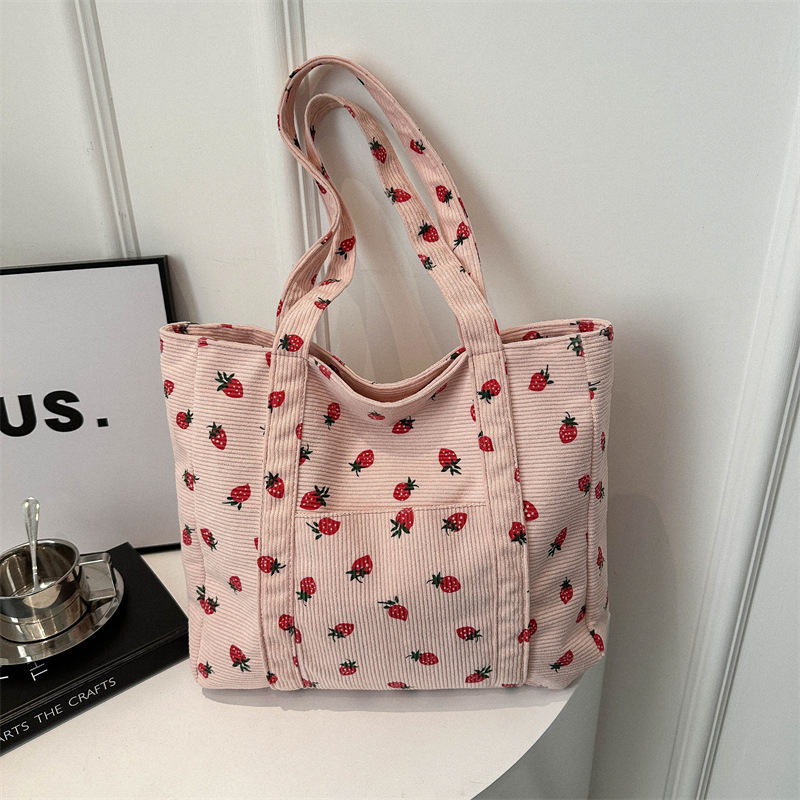 Tas tangan Corduroy Strawberry - Women Bags Low Price ulasan dan harga
