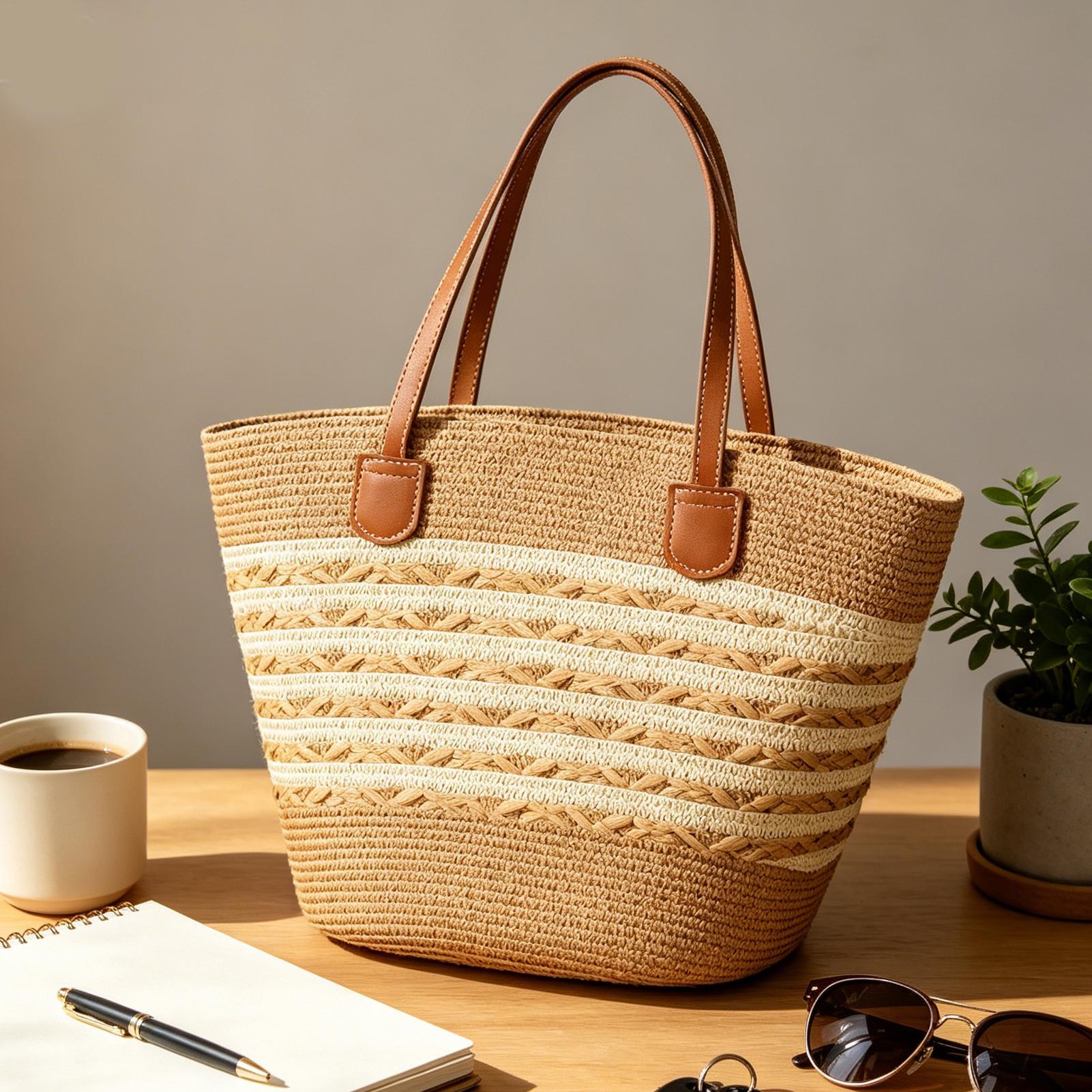Tas Tote Jerami Boho Besar Bar - Women Bags For Office ulasan dan harga